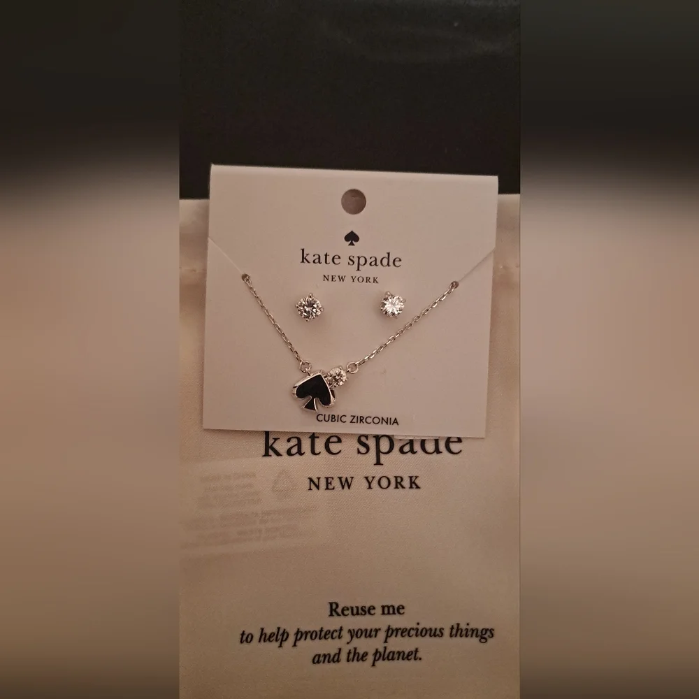 Kate Spade Black and Silver Jewelry Set NWT includes dust bag
